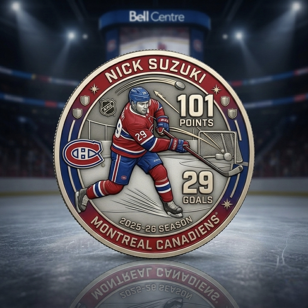 Nick Suzuki: 101 Points Historic Season – Canadiens Legacy Coin 🇨🇦