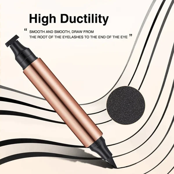 HOT SALE🔥2-In-1 Waterproof Alluring Cat Eye Stamp Eyeliner