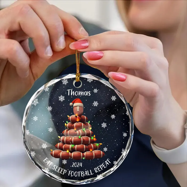 Custom Football Christmas 2024 Ornament