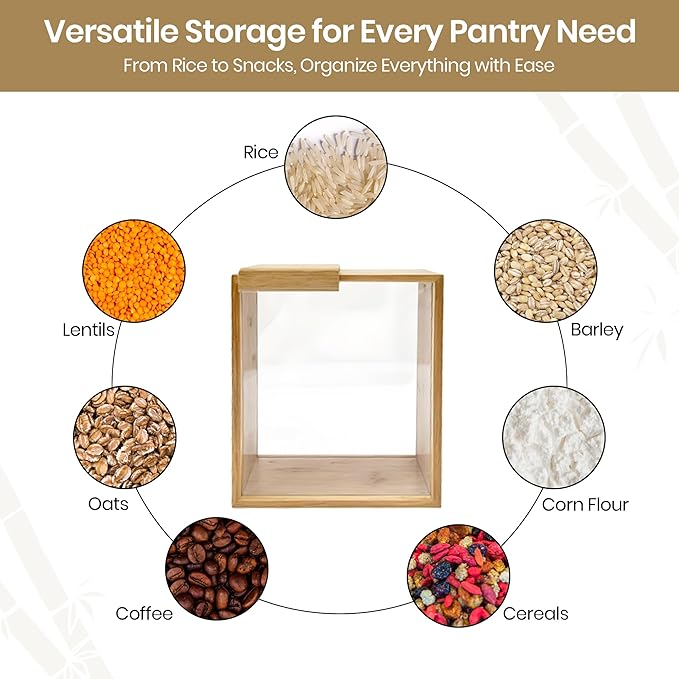 🔥Buy More Save More🔥Bamboo Food Containers & Cereal Dispenser