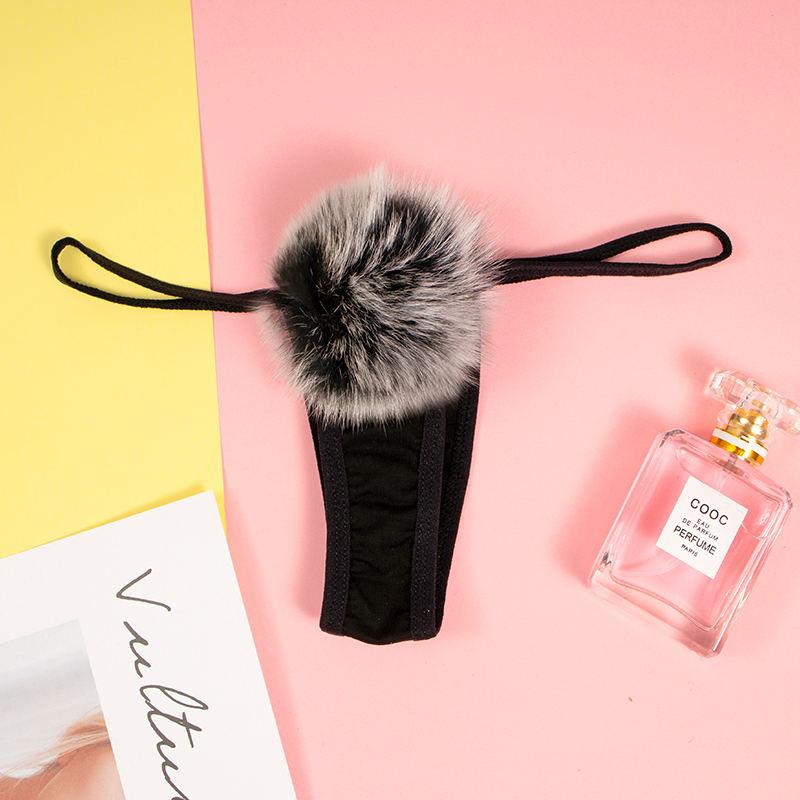 Rabbit Tail Fuzzy Ball G-string