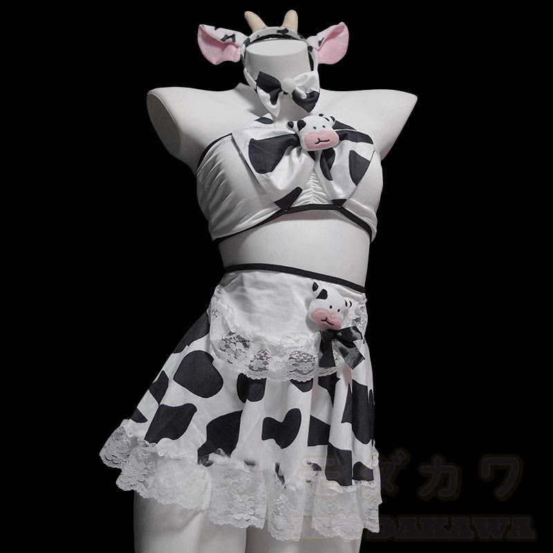 Cow Bow Lace Lingerie Set