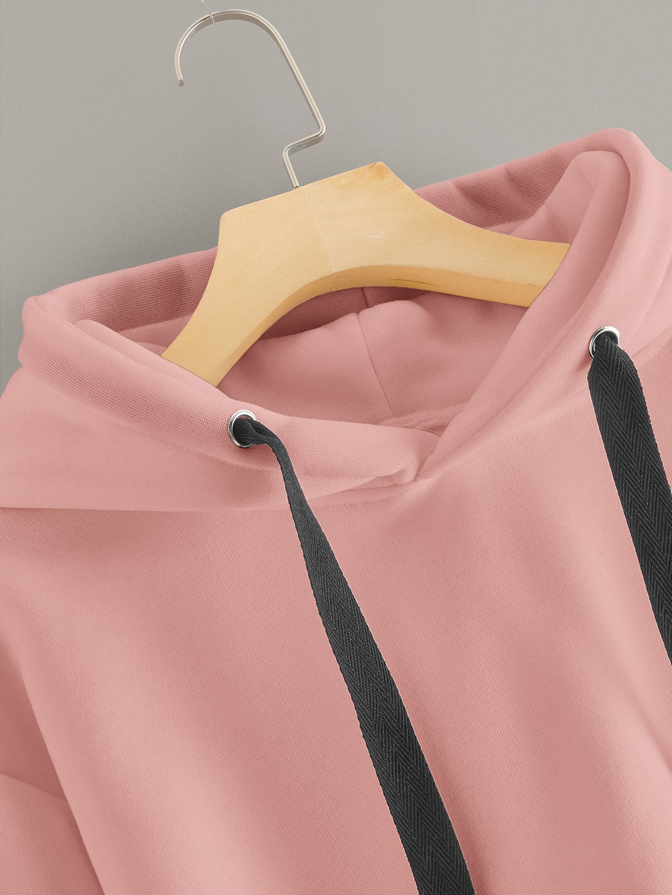 Drop Shoulder Drawstring Hooded Sweatshirt