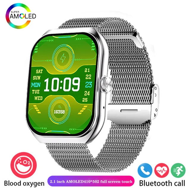 2024 New 2.1-inch UHD Bluetooth Calling Smartwatch Watch 220mah battery capacity IP68 Professional waterproof for Android iOS