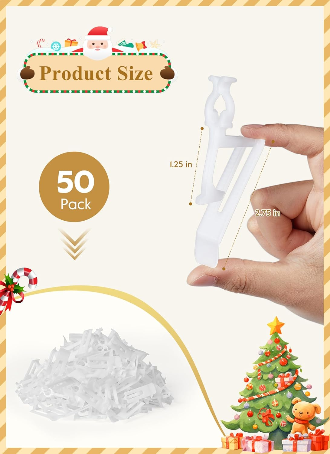 🎄Early Christmas Sale 49% OFF🎄50Pcs All-in-One Christmas Light Clips Outdoor