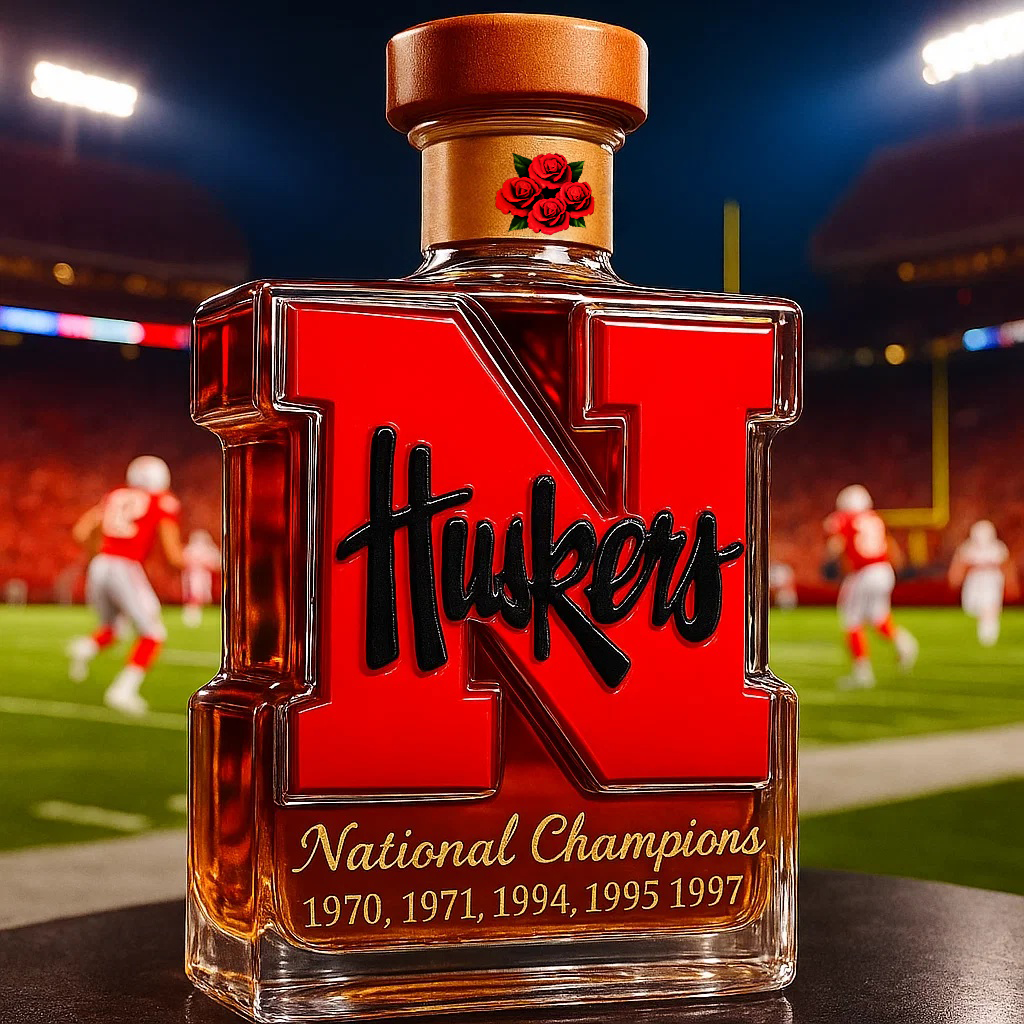 Nebraska Cornhuskers 5-Time National Champions Edition Decanter