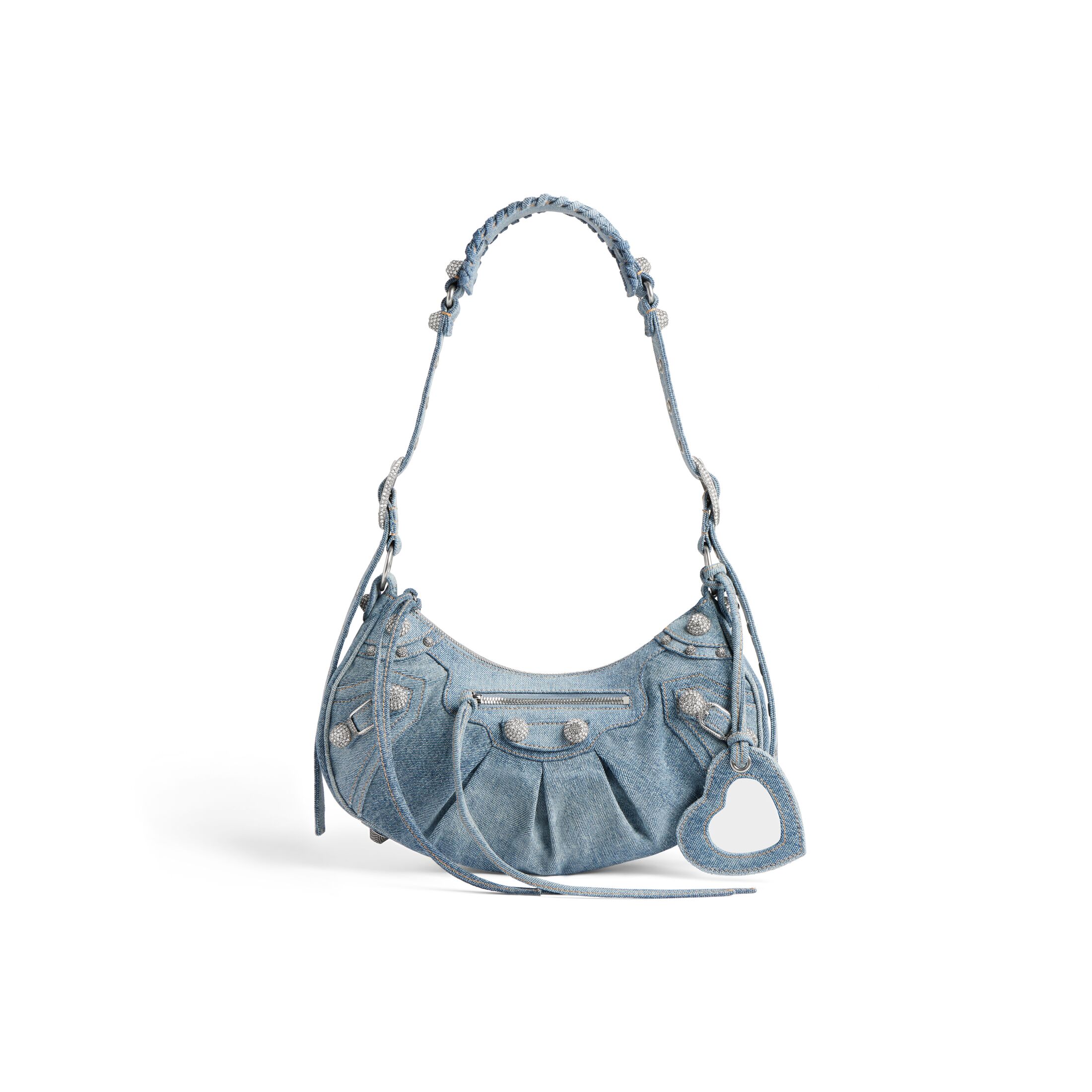 Balenciaga LE CAGOLE small rhinestone shoulder bag6713072109U4715