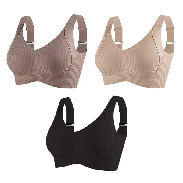 🔥Buy 1 Get 3 Packs - Women's Ribbed Push Up Adjustable Wireless Bra