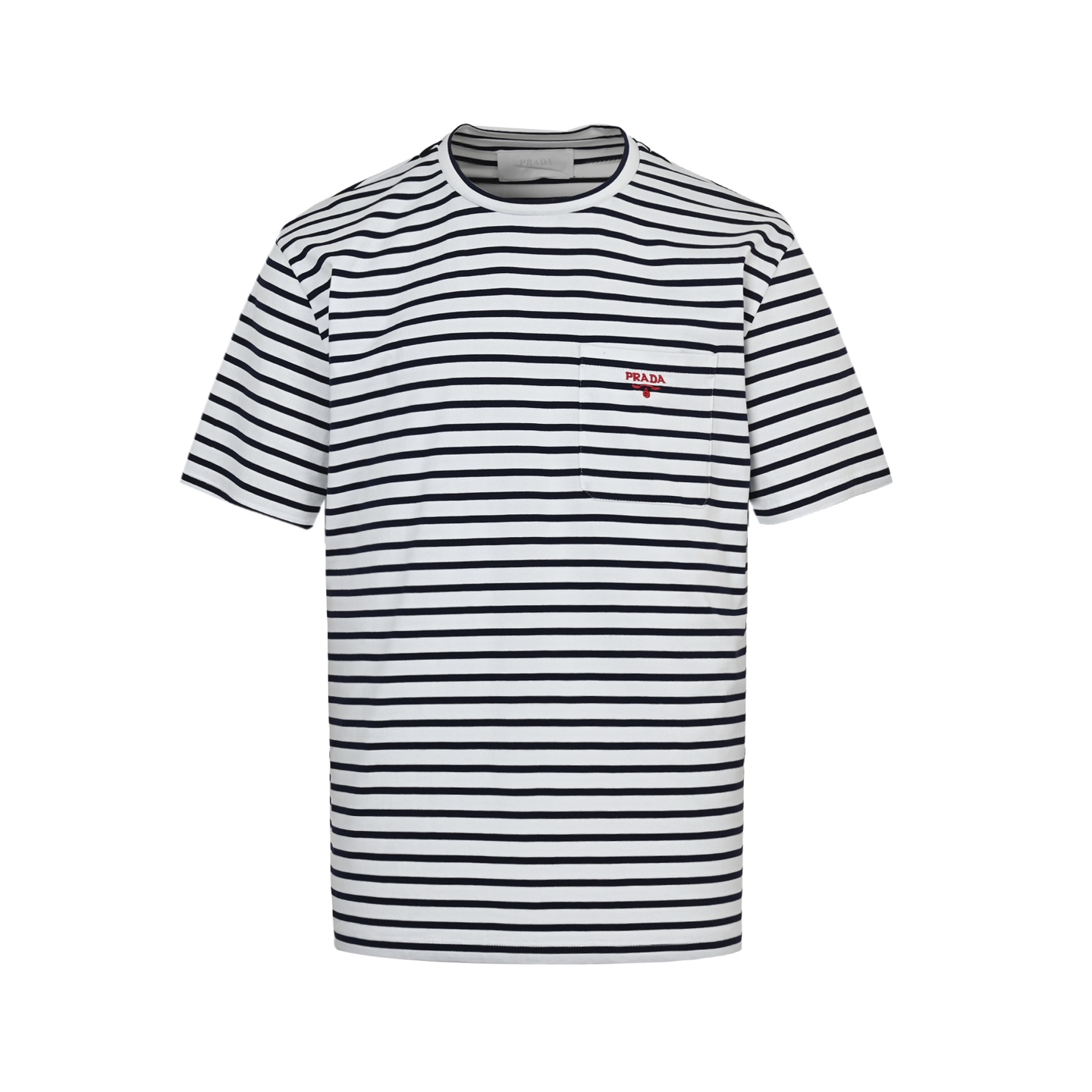 Prada 25ss pocket embroidered striped short sleeve