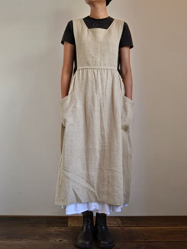 Blend Apron Dress With Pockets