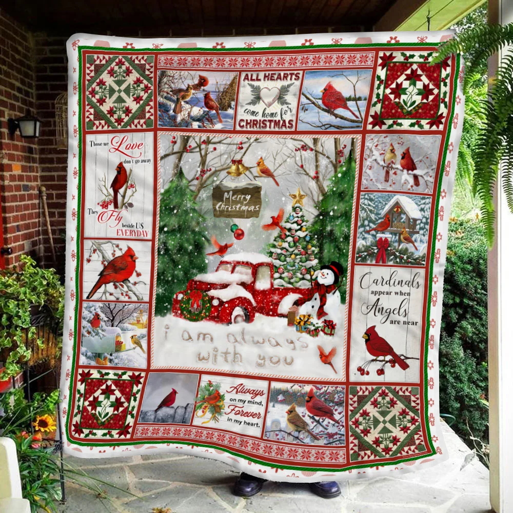 I Am Always With You, Christmas Cardinal Sofa Throw Blanket
