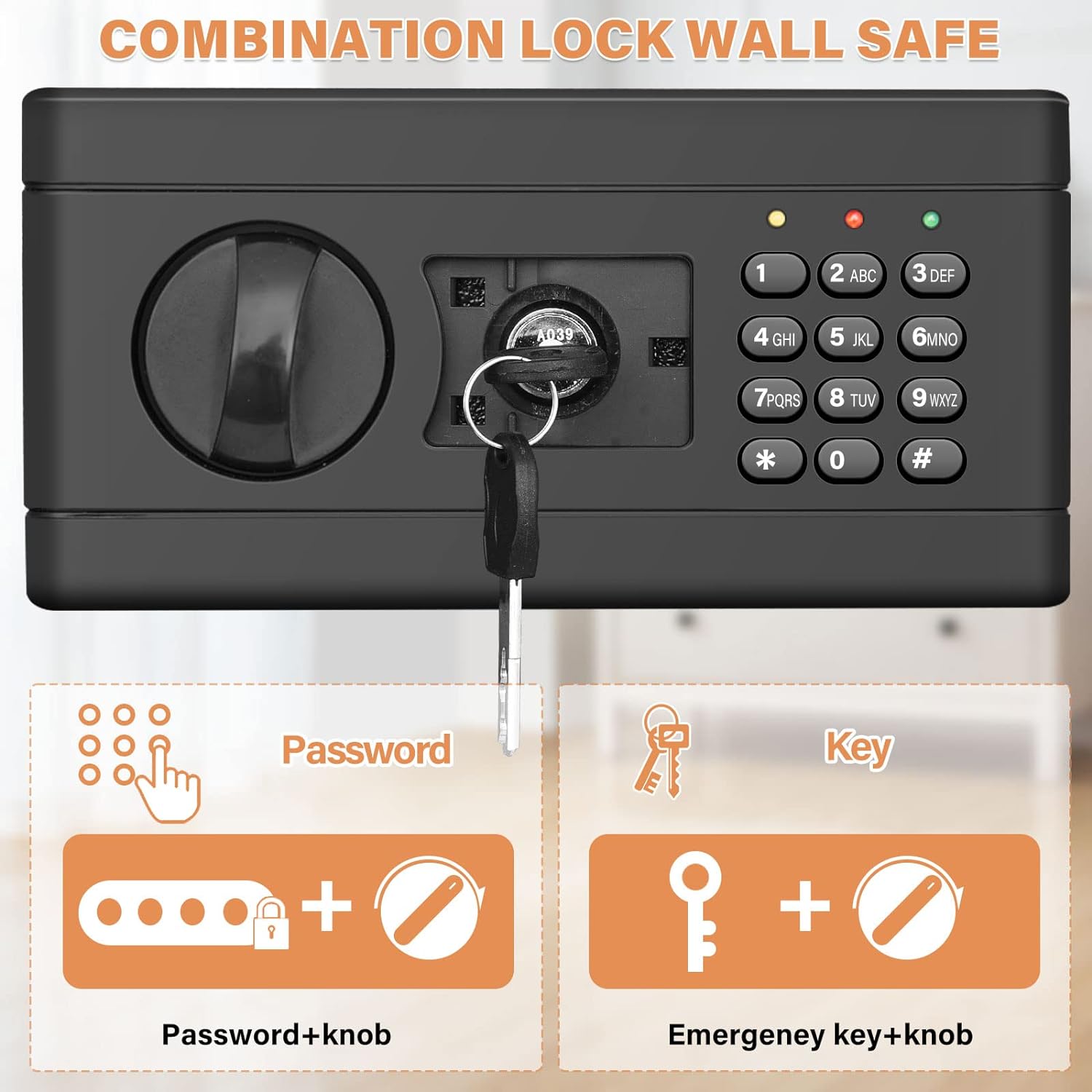 Tiskgg 43.3-inch Tall Fireproof Wall Safes Between the Studs