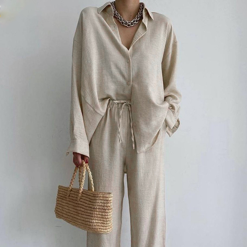 Fashion Solid Color Pocket Two-Piece Set
