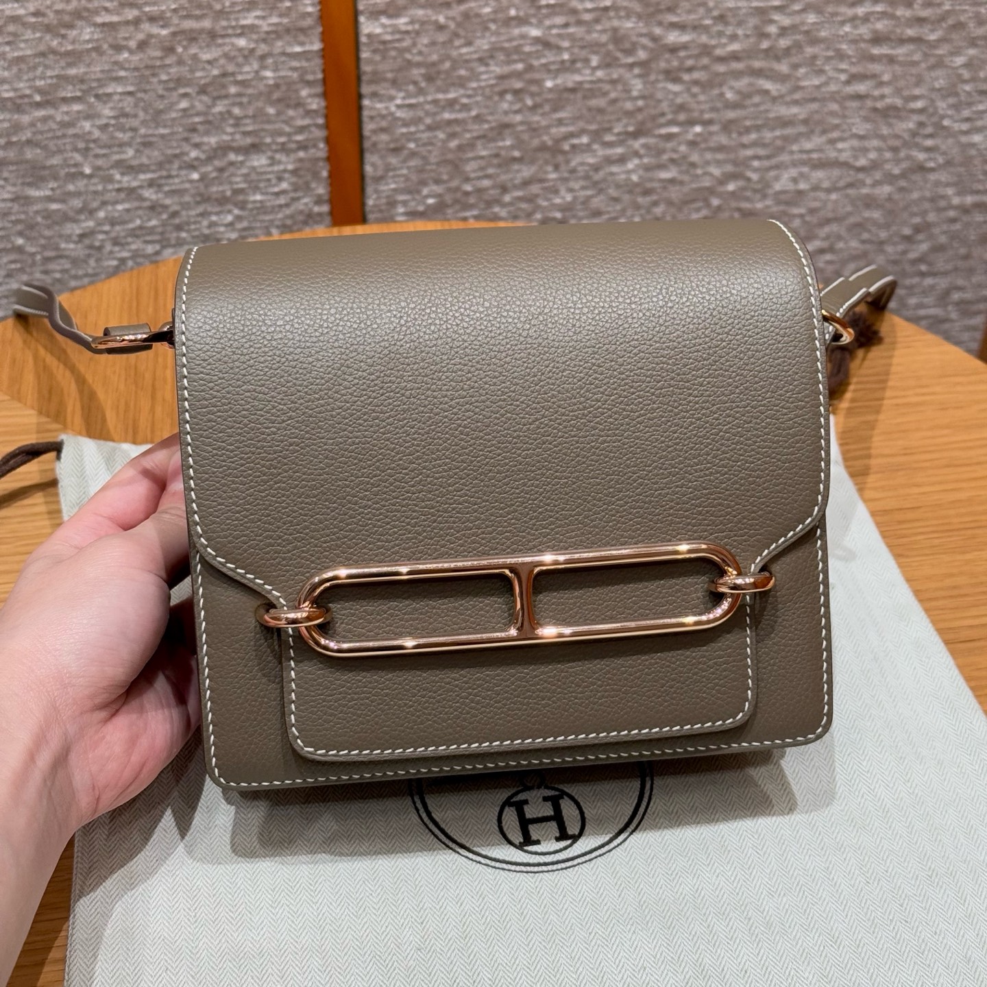 Hermès Roulis 18Etoupe Handbag (Handmade to Order)