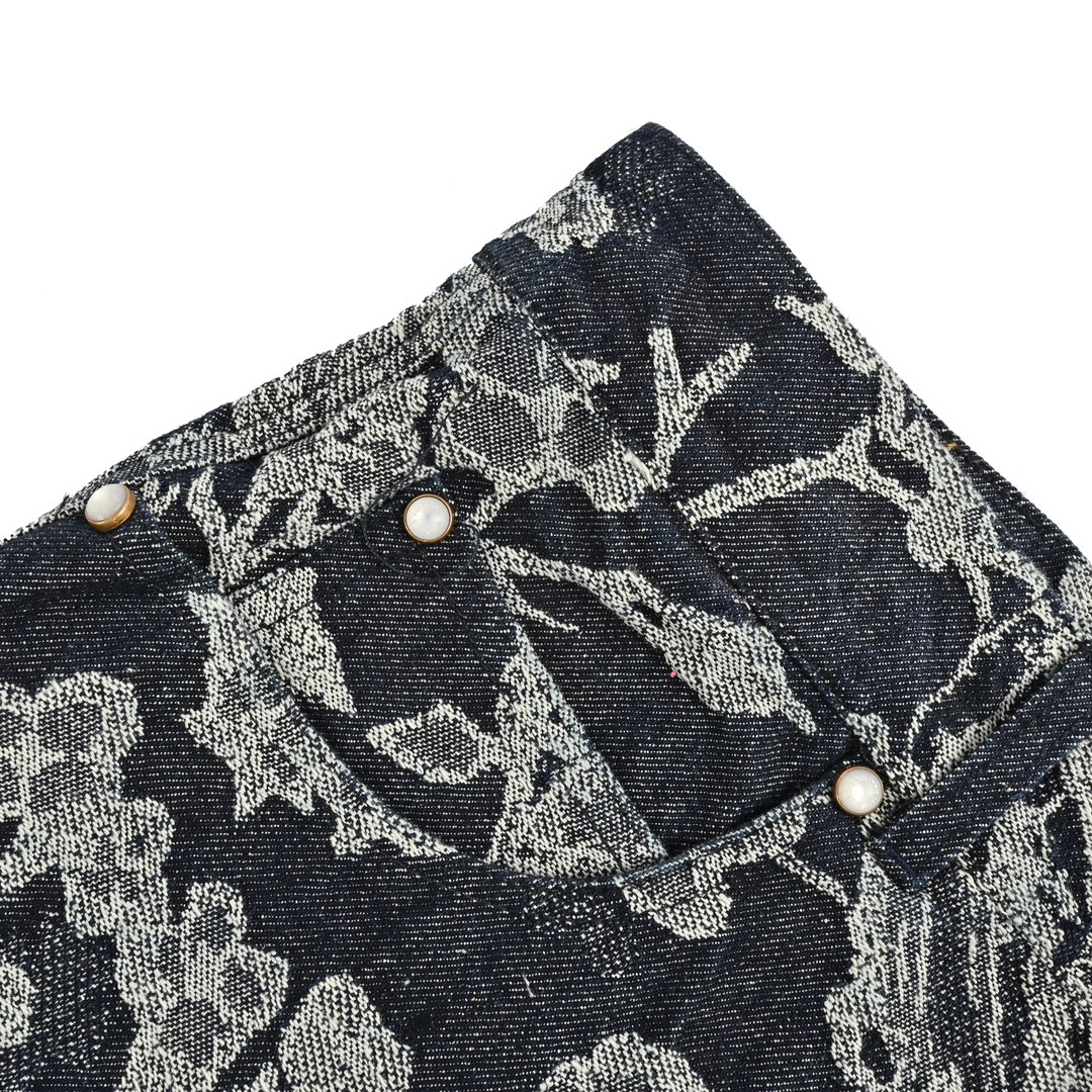 Louis Vuitton 24ss WAVES jacquard denim shorts