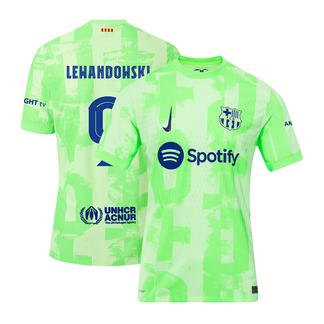 Authentic LEWANDOWSKI #9 Barcelona Third Away Football Shirt 2024/25 UCL