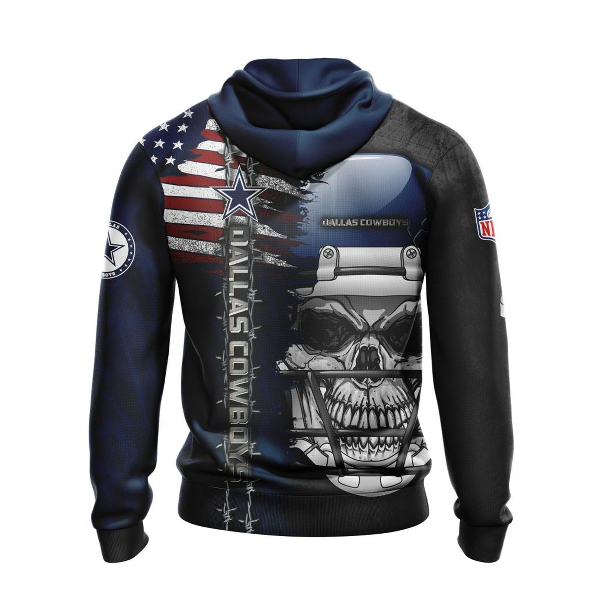 DALLAS COWBOYS 3D HOODIE SKULL0803
