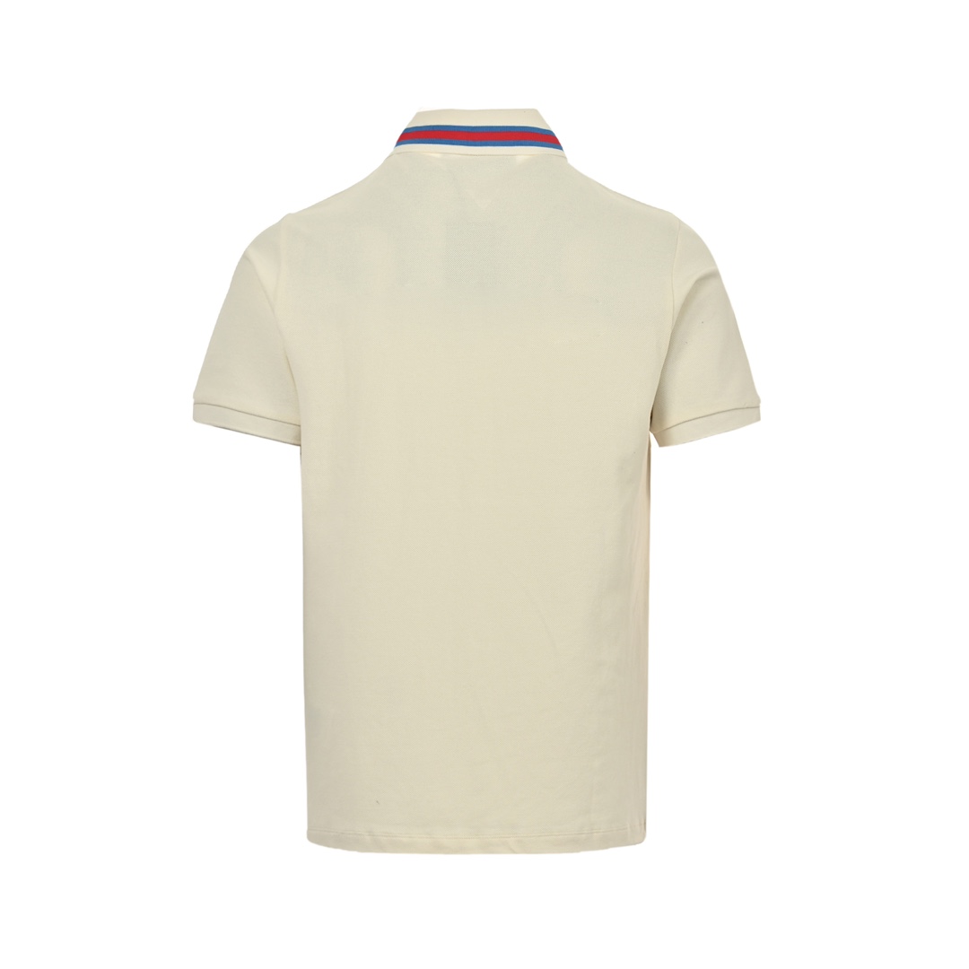 Gucci 24ss collar stripe double G embroidered Polo short sleeve