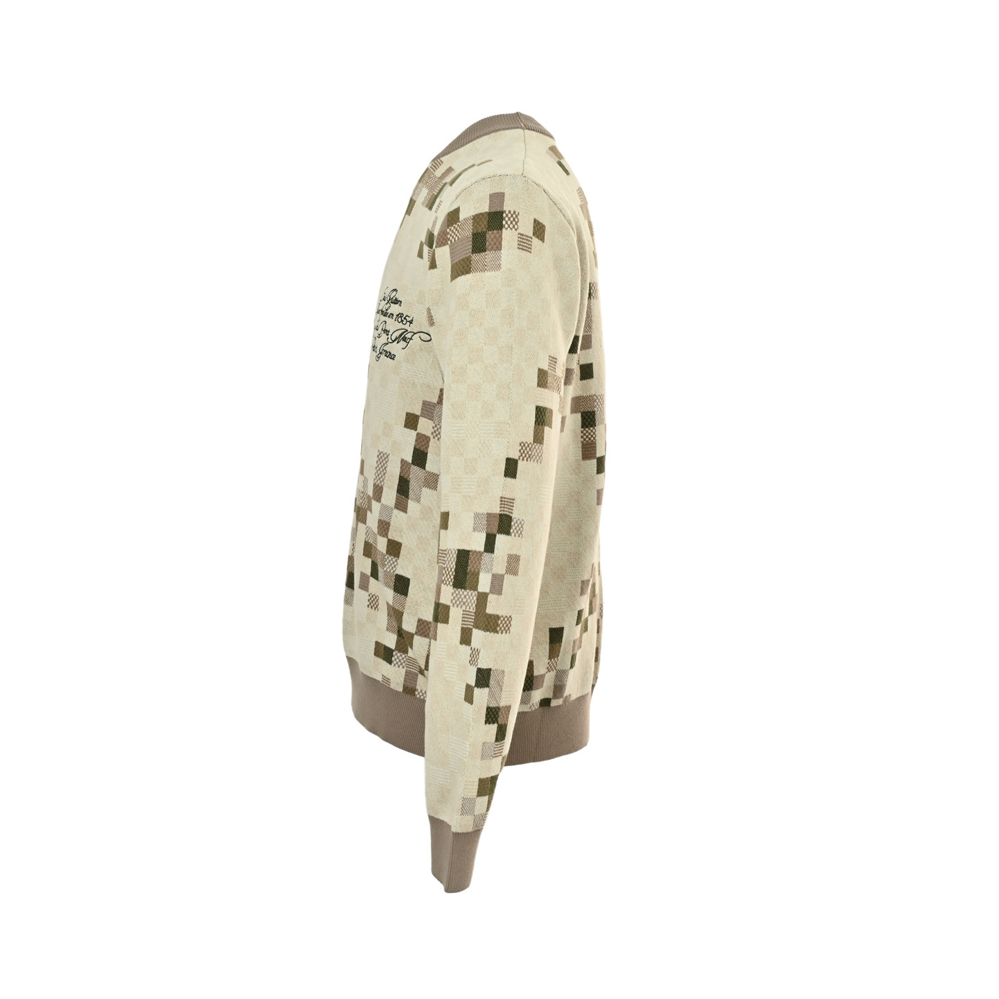 Louis Vuitton 25Fw camouflage mosaic knit sweater