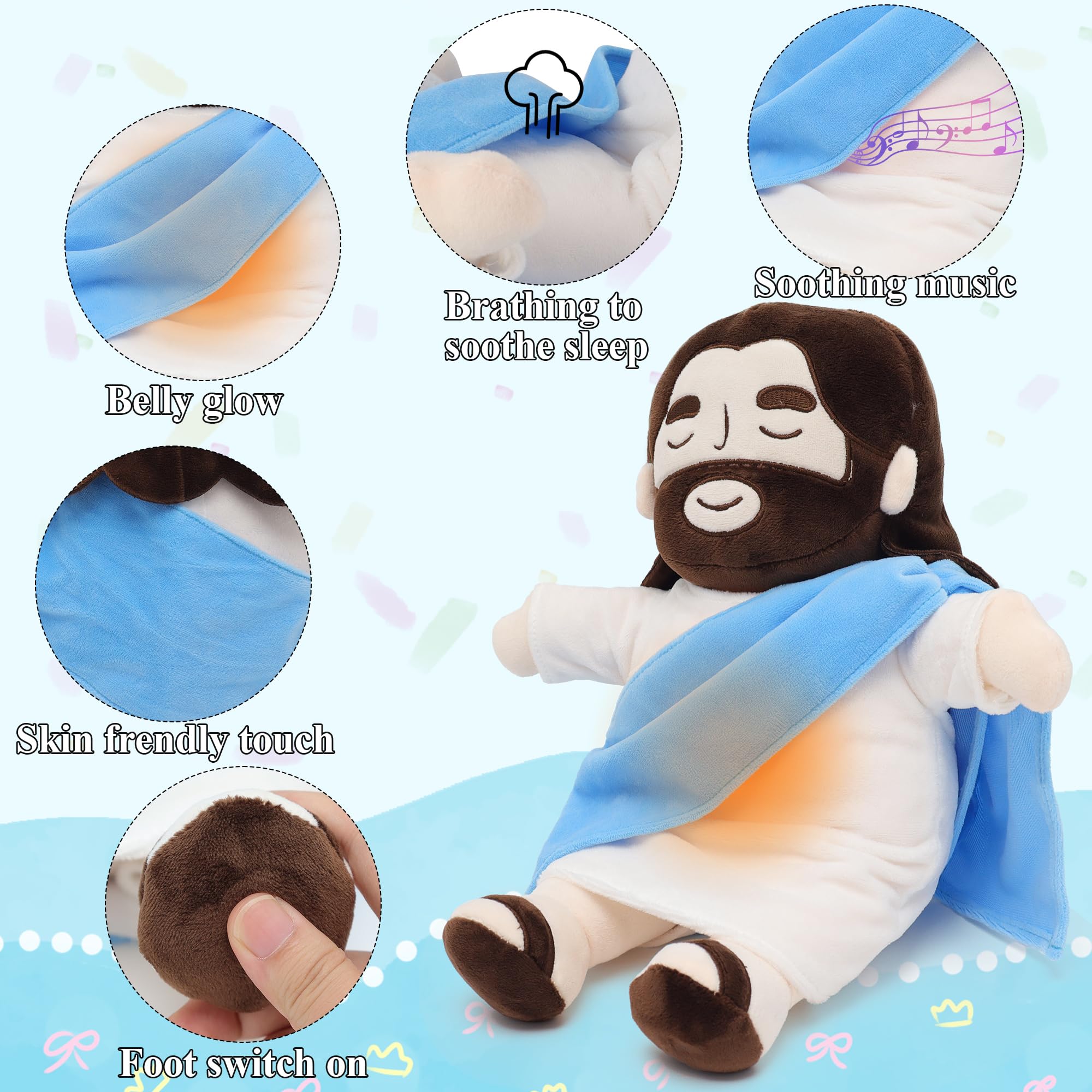 💖Heart of Jesus Toy Savior Doll  - 🤗Soothing Jesus Plush Toys with Light🕊️