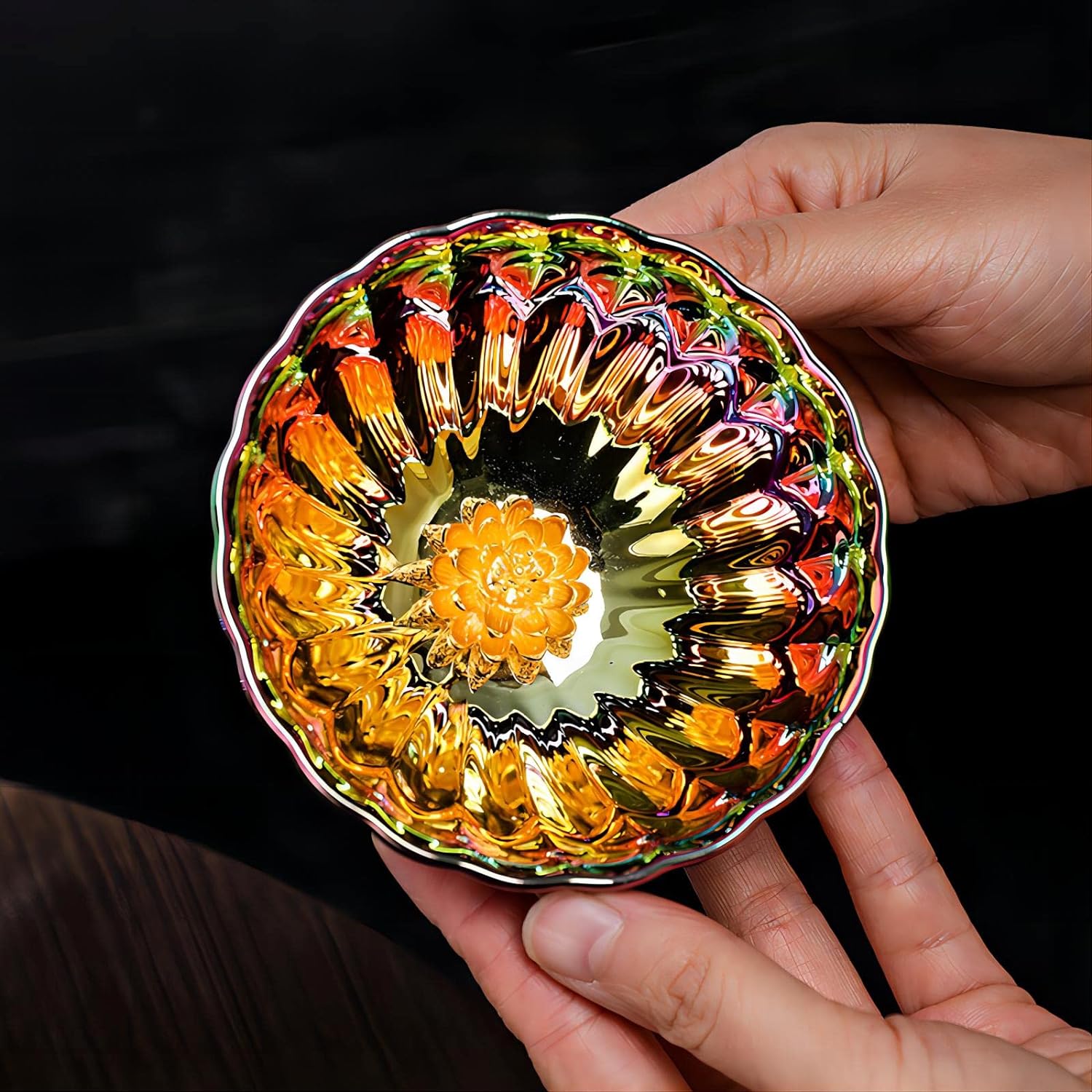 Colorful Tea Cup Glittering Personal Master Tea Cup, 5 oz