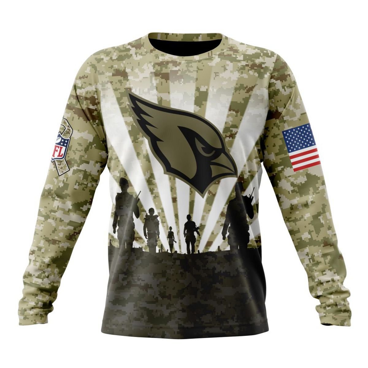 ARIZONA CARDINALS 3D HOODIE HONOR VETERANS