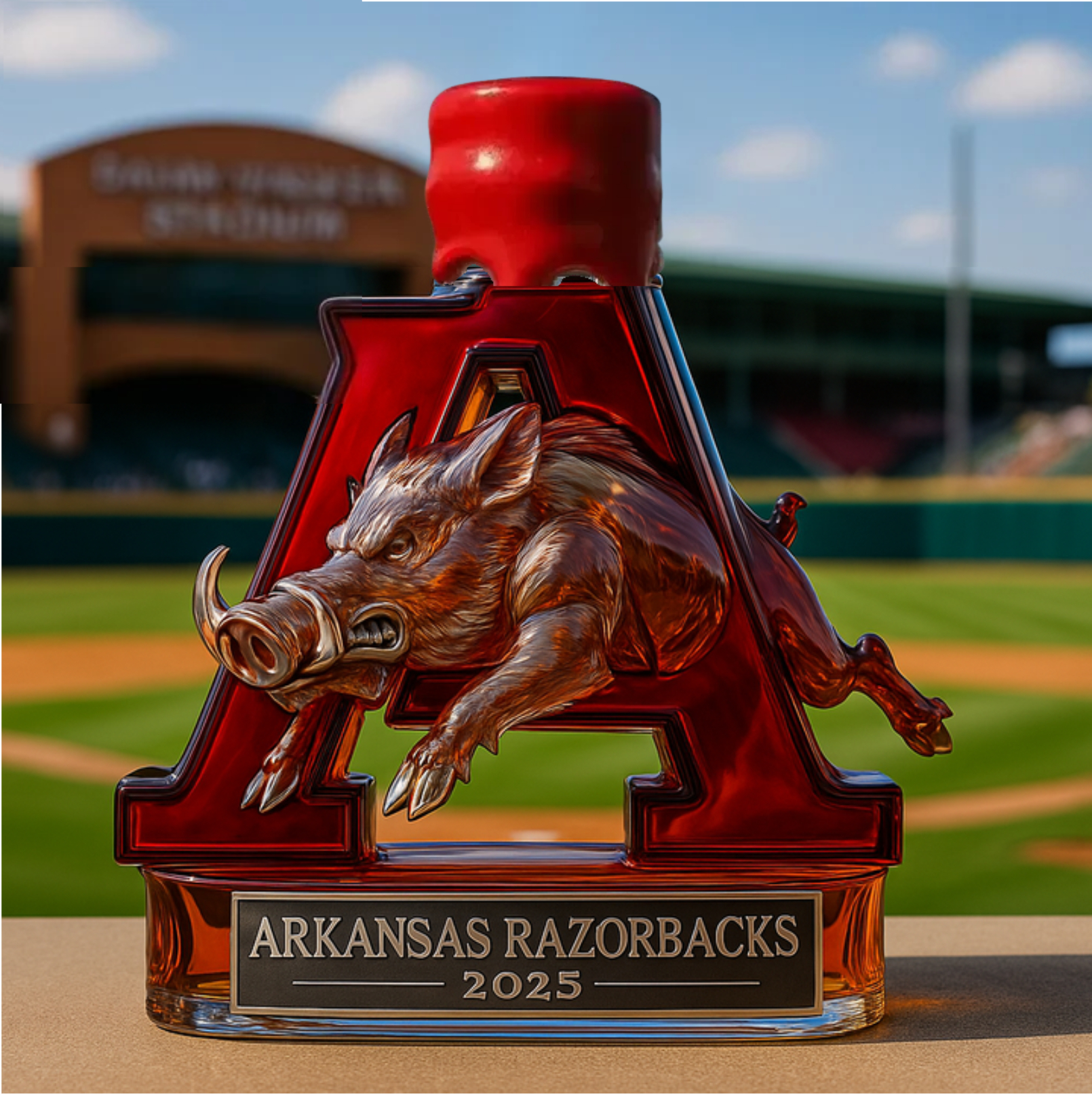 University of Arkansas Razorbacks Commemorative Whiskey Bottle