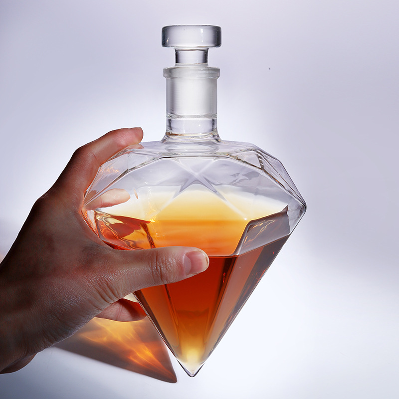 Diamond-shaped whiskey bottle