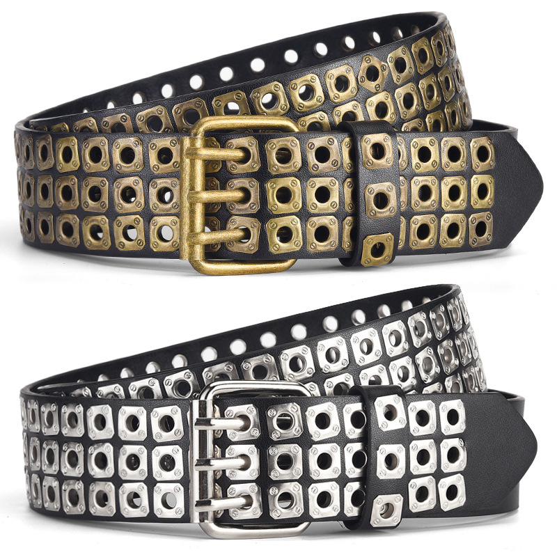 n style punk style personality belt lady, fashion pin buckle belt female tie-in, rivet pin  Pu belt buckle