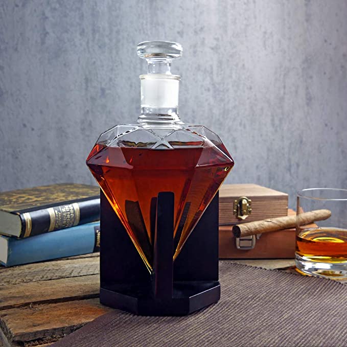 Diamond-shaped whiskey bottle