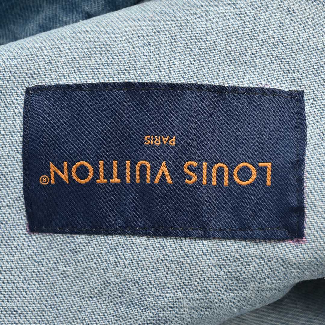 Louis Vuitton 24Fw washed monogram ripped denim jacket