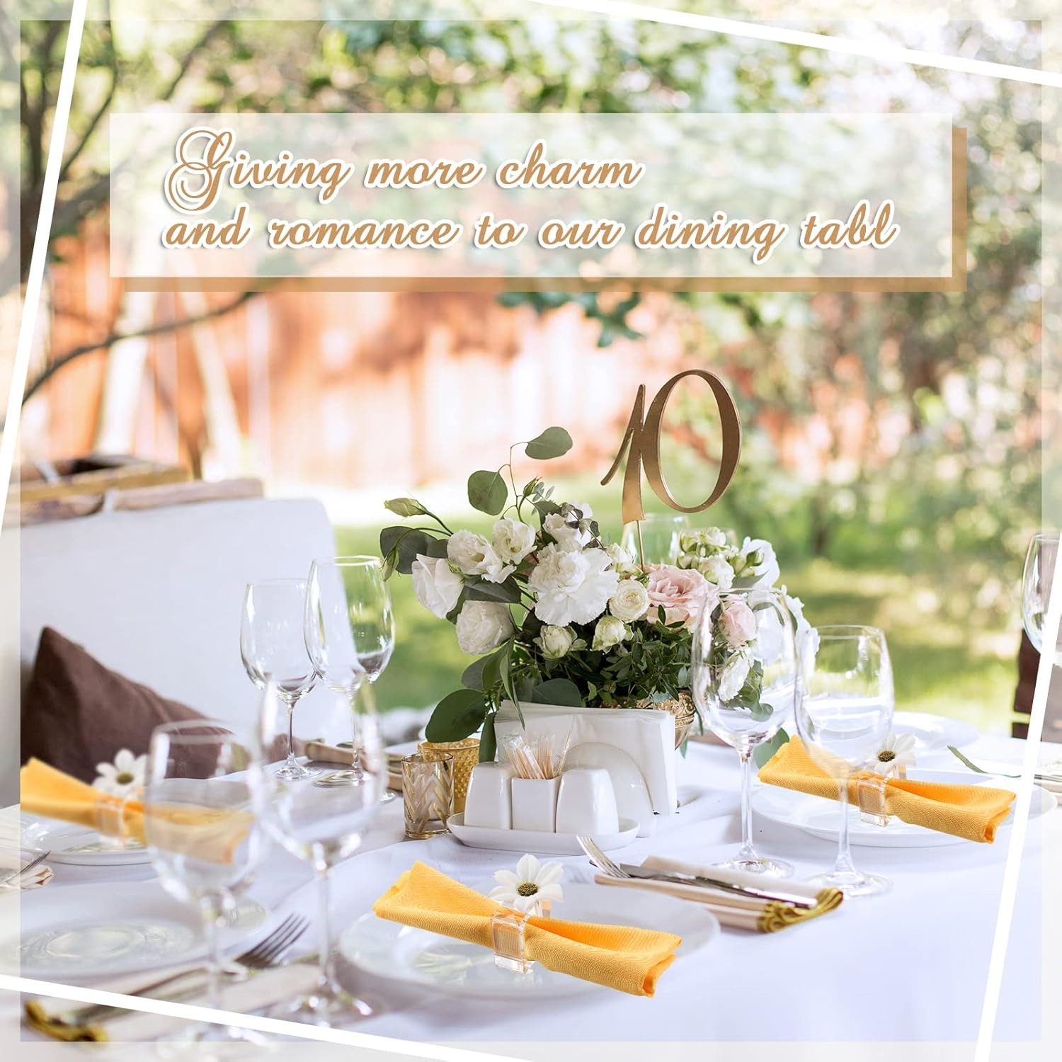 🔥ON SALE 49% OFF🔥Flower Napkin Rings Clear Acrylic Napkin Holder