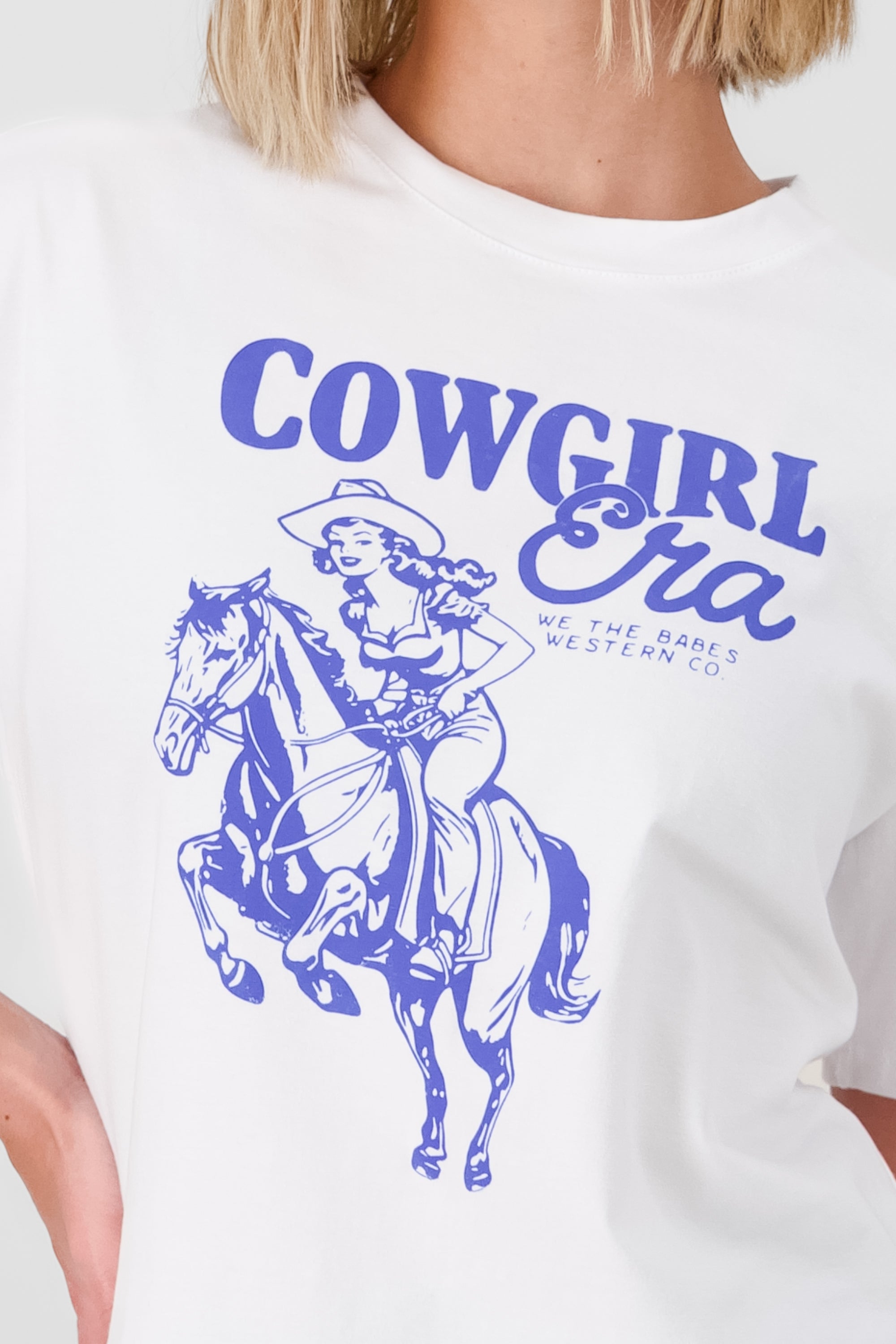 Oversized Cowgirl Print T Shirt