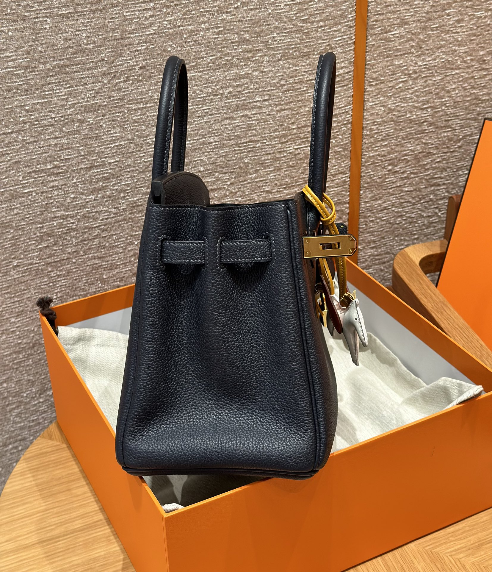 Hermes Birkin 76Bleu indigo handbag (handmade to order)