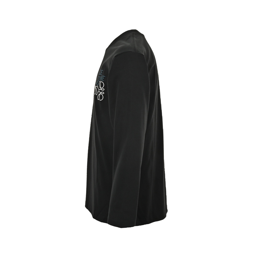 Loewe 24Fw offset embroidered logo long-sleeved T-shirt