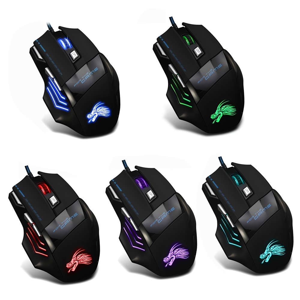 Wired Gaming Mouse 7 Button Backlit Ergonomic USB Mice 5500 DPI Backlight Adjustable Optical Mice For PC Gamer Computer Desktop