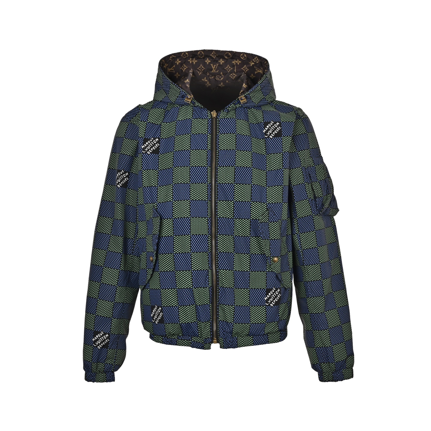 Louis Vuitton 25ss small airplane zipper monogram checkerboard double-faced jacket