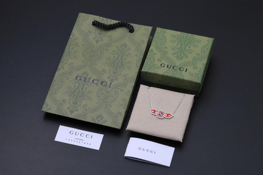 Gucci Flame Double G Necklace