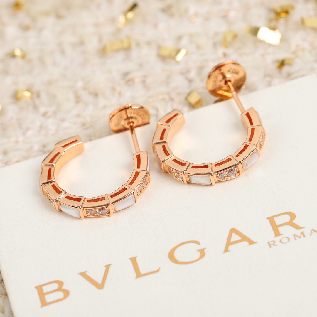 Bulgari hoop diamond earrings