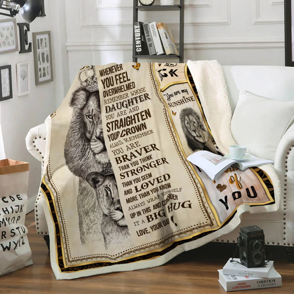 Dad To Daughter, Remember Whose Daughter You Are, Lion Sofa Throw Blanket