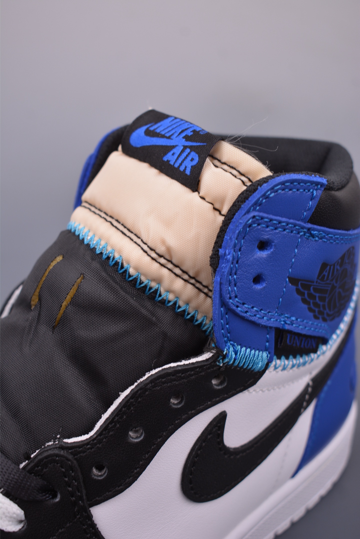 Fragment Design x Union x Air Jordan AJ1 Retro High NRG Fujiwara Hiroshi Lightning Black White Blue DZ5485-041