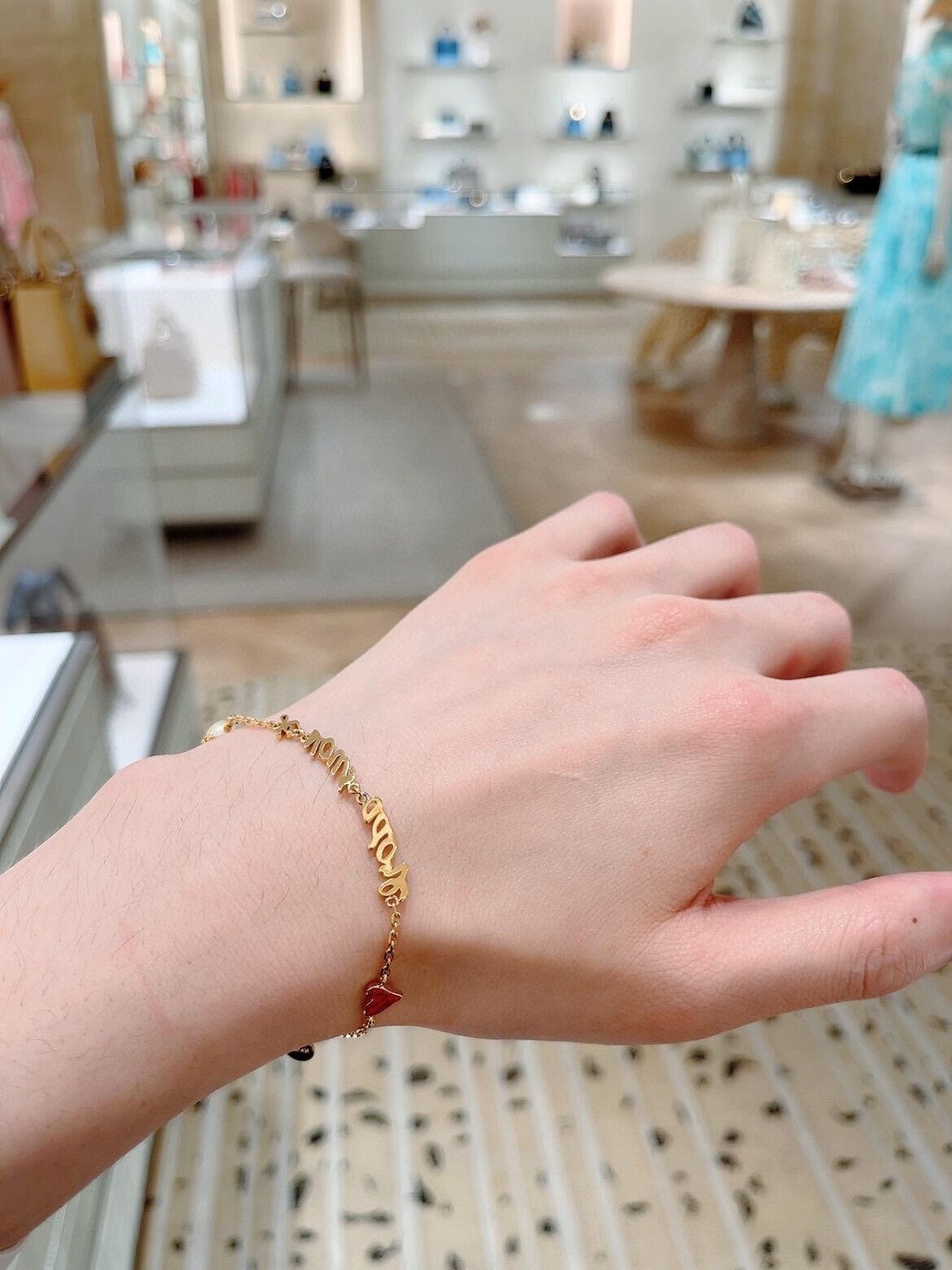 Dior Tanabata Limited Edition Red Heart Letter Bracelet