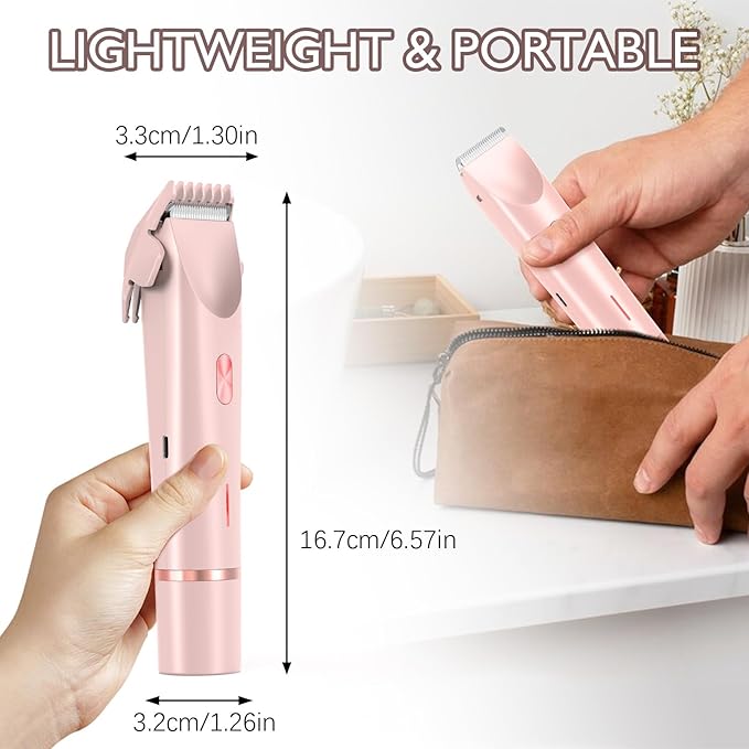IPX7 Waterproof Bikini Trimmer for Women - Painless Electric Razors for Silk Skin