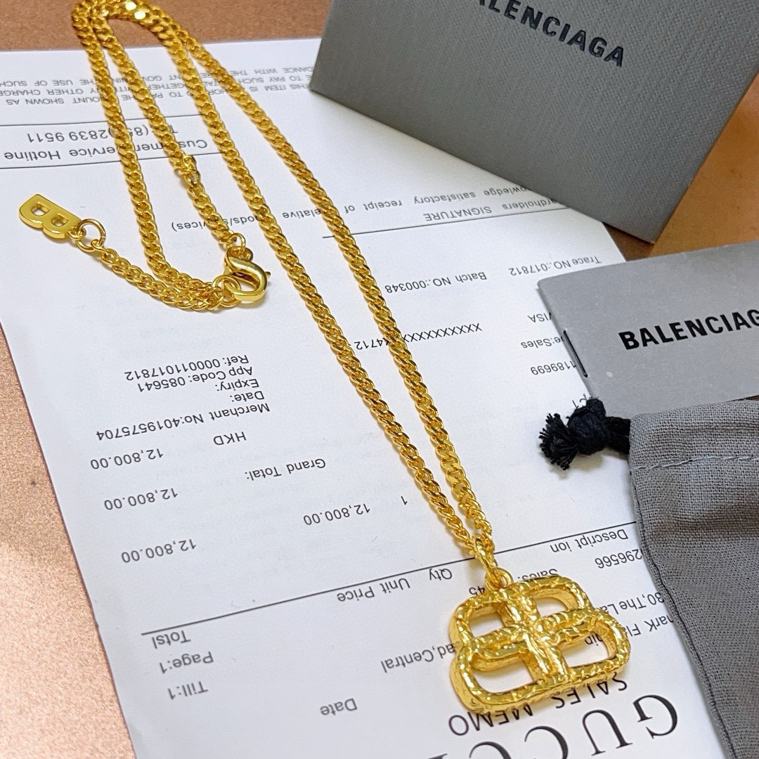 Balenciaga BB gold necklace