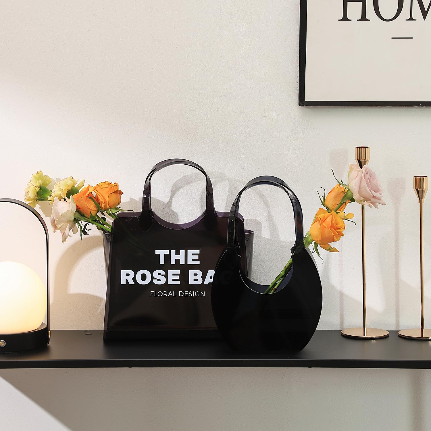 Aesthetic Vase for Flowers, Decorative Tote Bag Vase for Wedding, Living Room, Bedroom, Table, Office(Tote Bag)