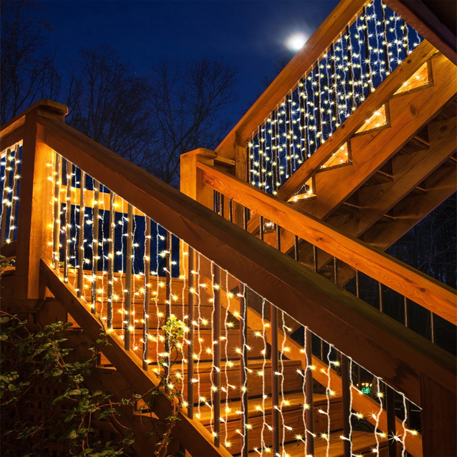 🔥ON SALE🔥32.8FT Curtain String Lights with 8 Modes