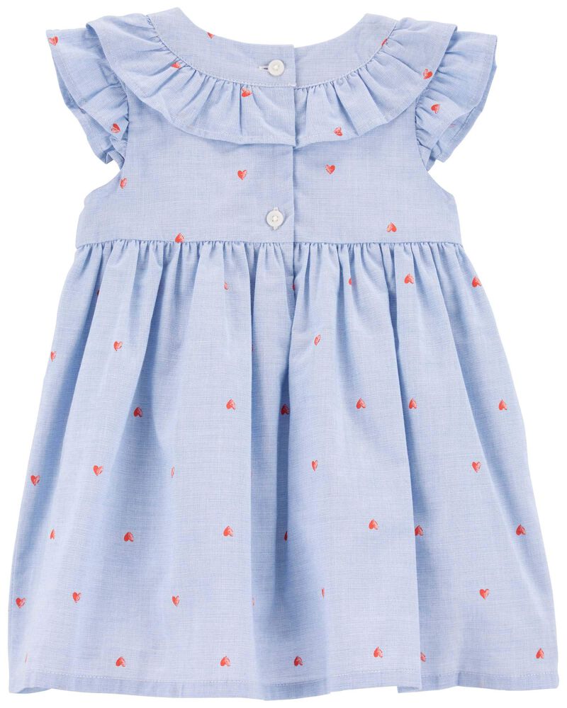 Oshkosh Heart Print Flutter Babydoll Dress