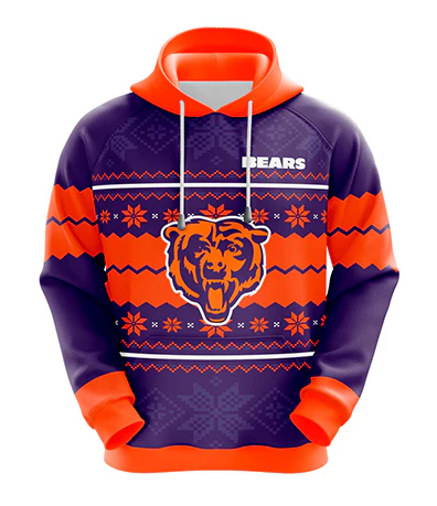 CHICAGO BEARS 3D HOODIE XMAS01