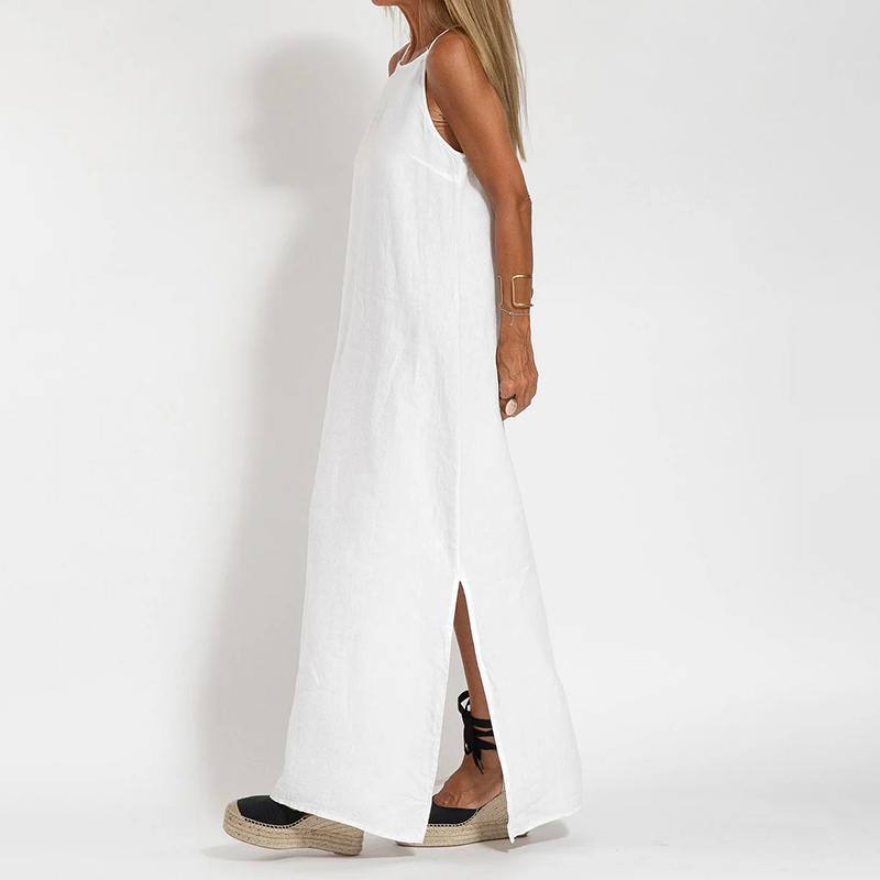 Retro Split Strap Comfy Maxi Dress