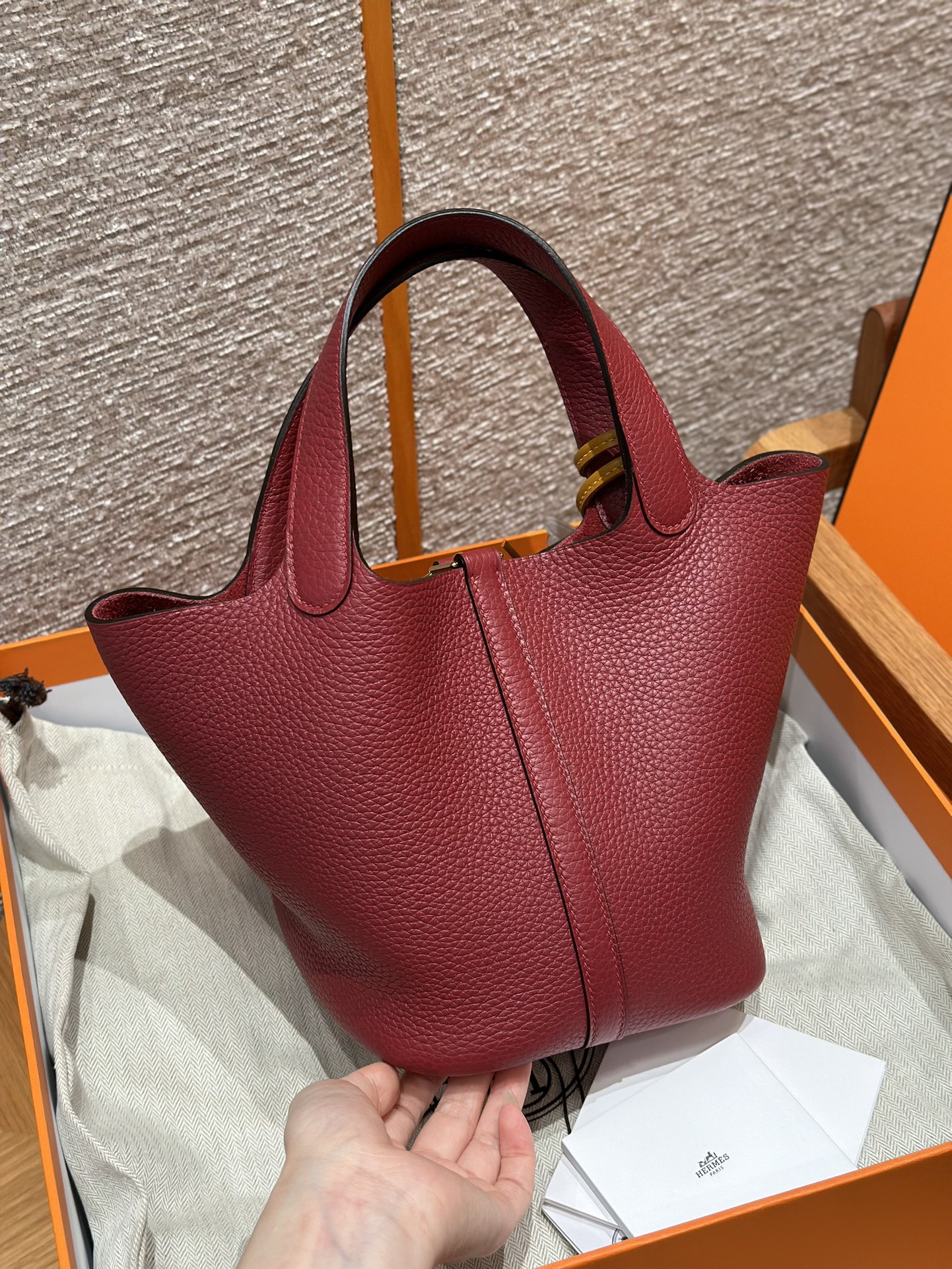 Hermès Picotin lo K1Rouge grenat handbag (handmade to order)